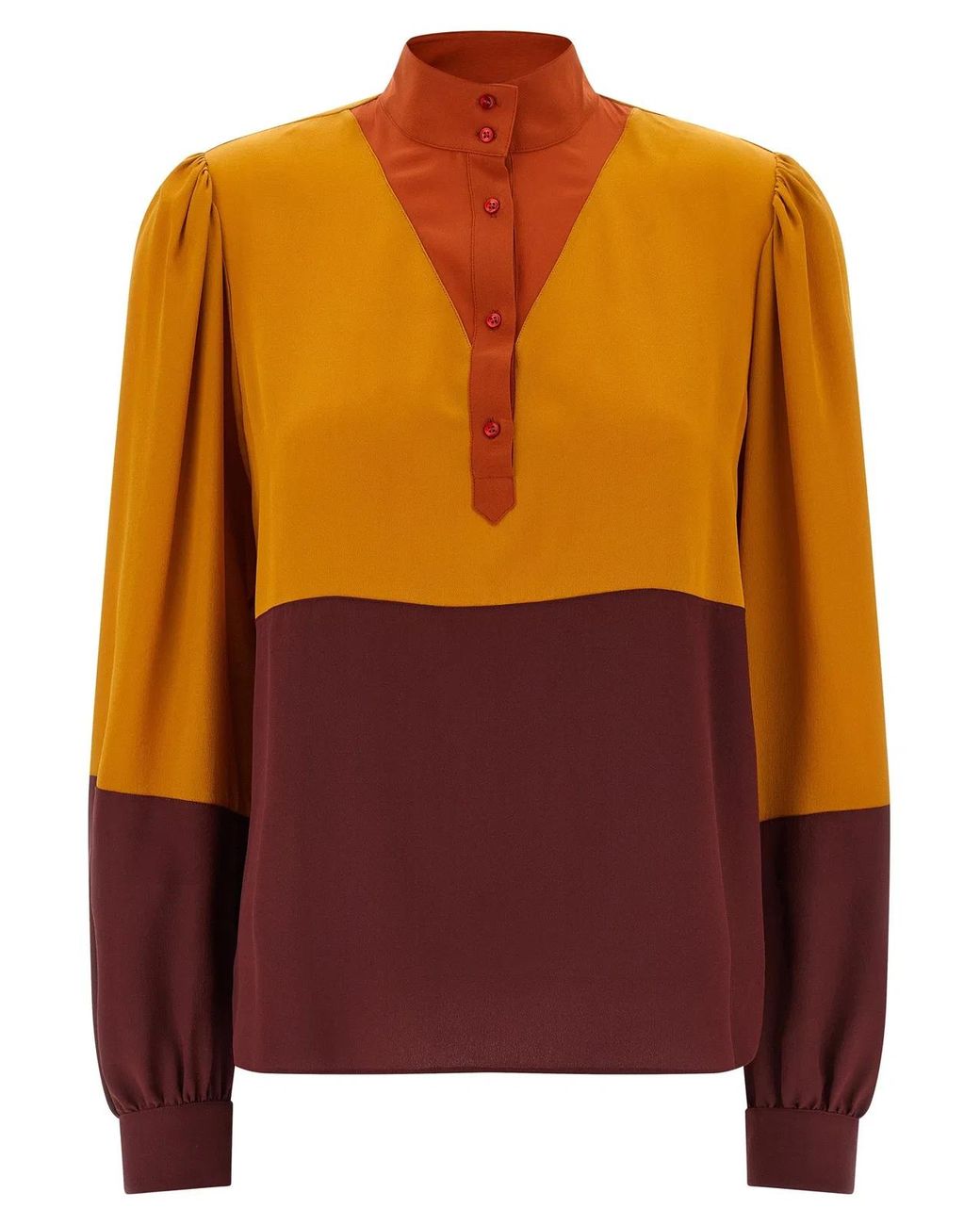 Saint Laurent Purple Color-Block Blouse