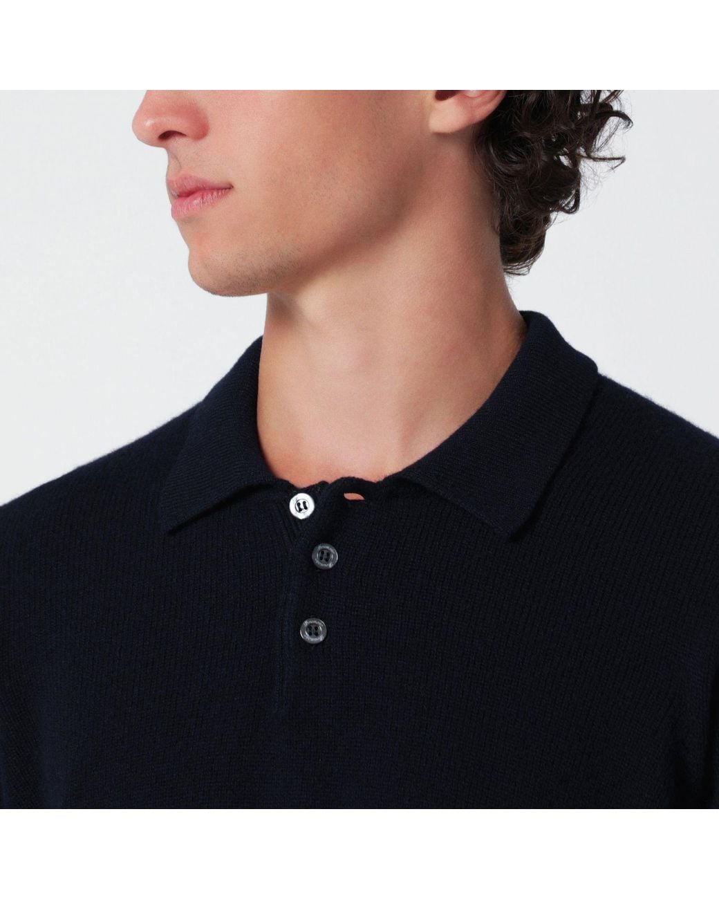 Drumohr Black Wool Polo Shirt for men
