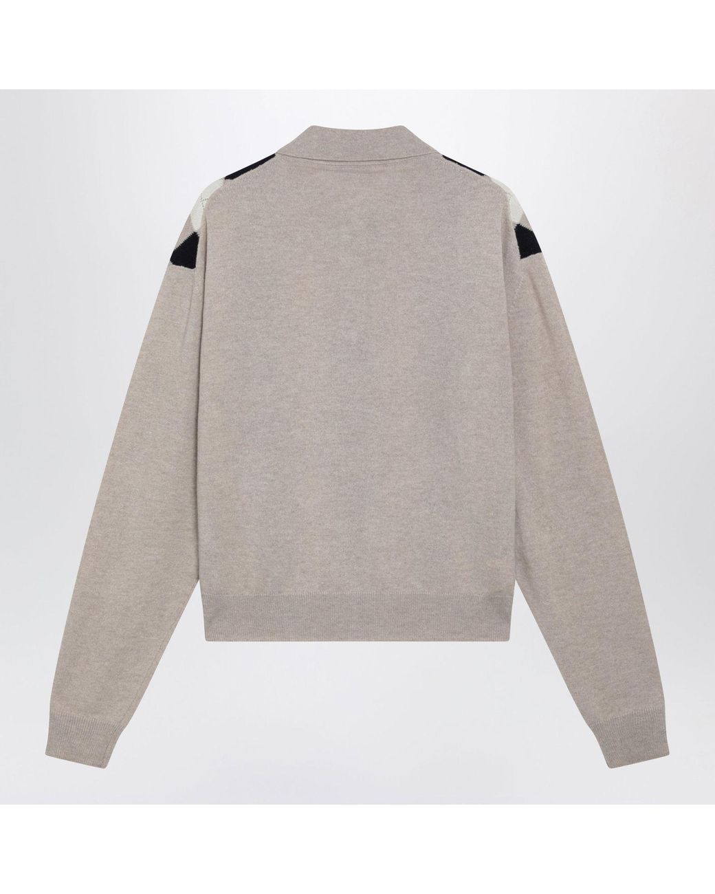 Miu Miu Gray Argyle Cashmere Polo Shirt