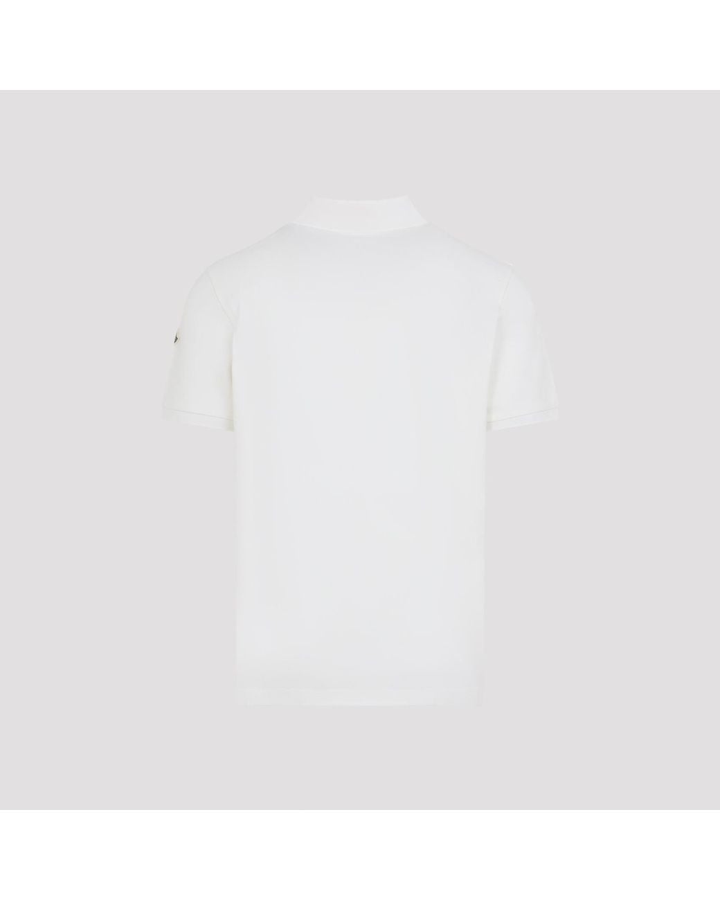 Moncler White Cotton Polo for men