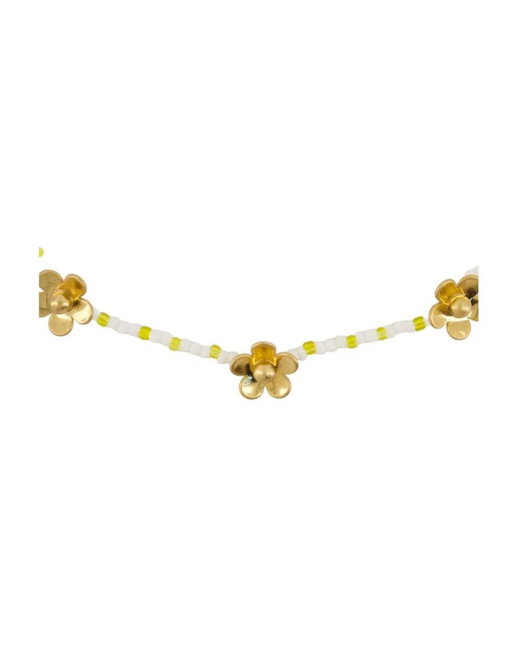 Marc Jacobs Metallic Daisy Beaded Station Necklace