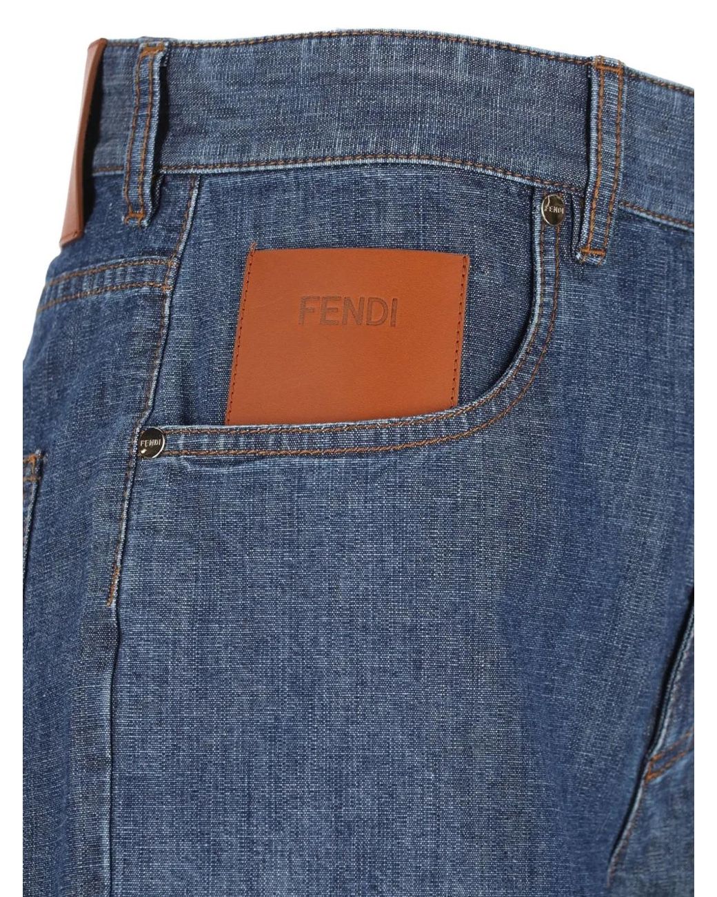 Fendi Blue Chambray Denim Shorts