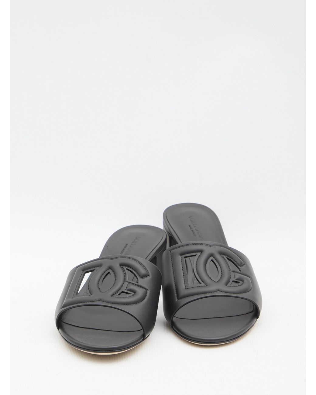 Dolce & Gabbana Black Calfskin Slides