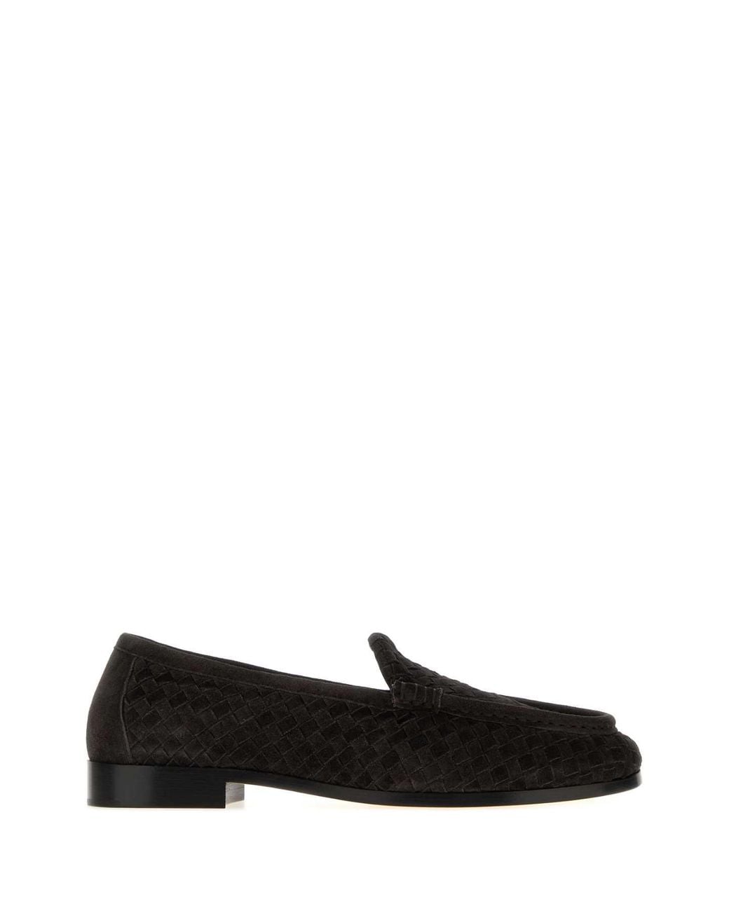 Bottega Veneta Black Dark Suede Silenzio Loafers for men