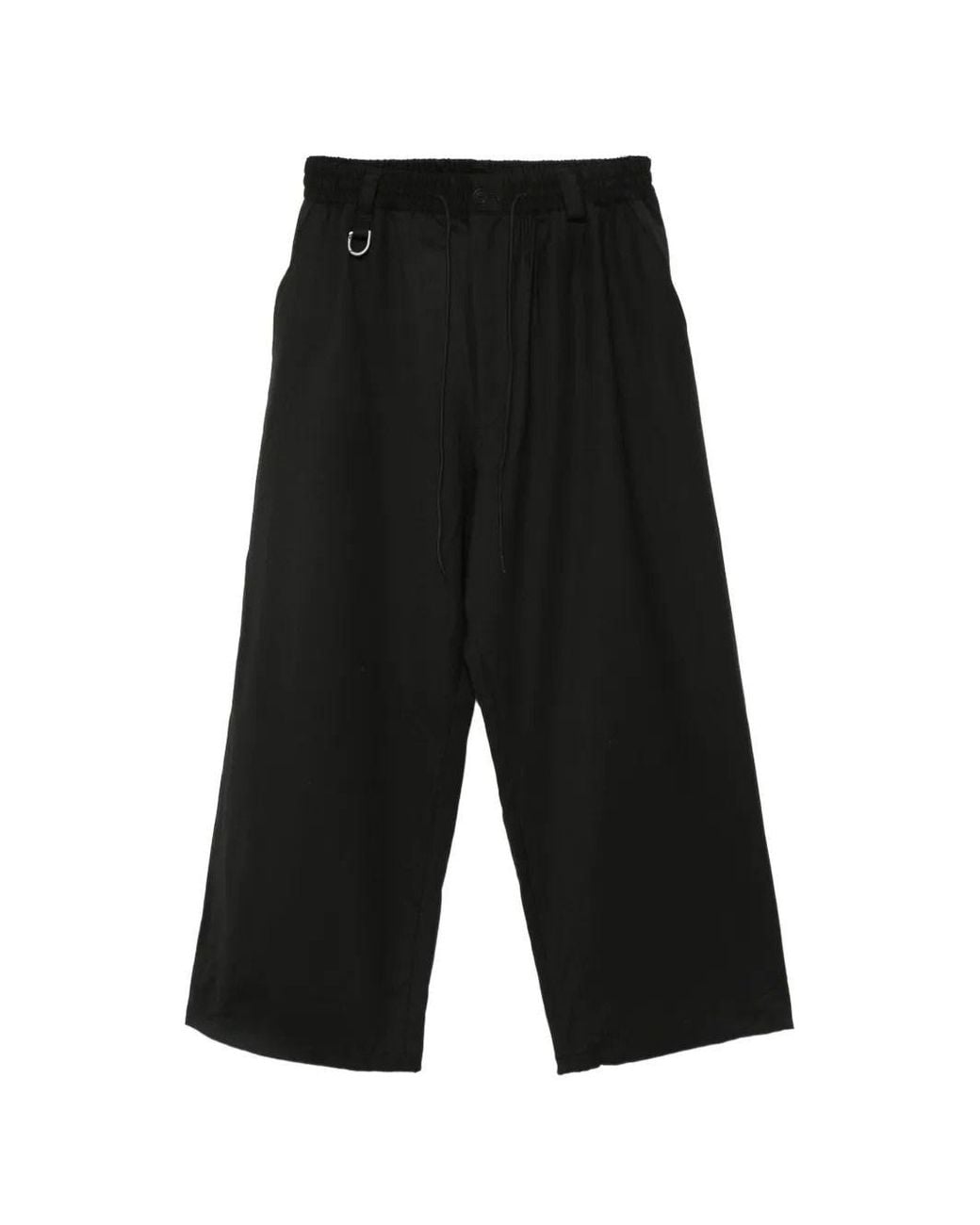 Y-3 Black Wide-Legged Pants With Drawstrings for men