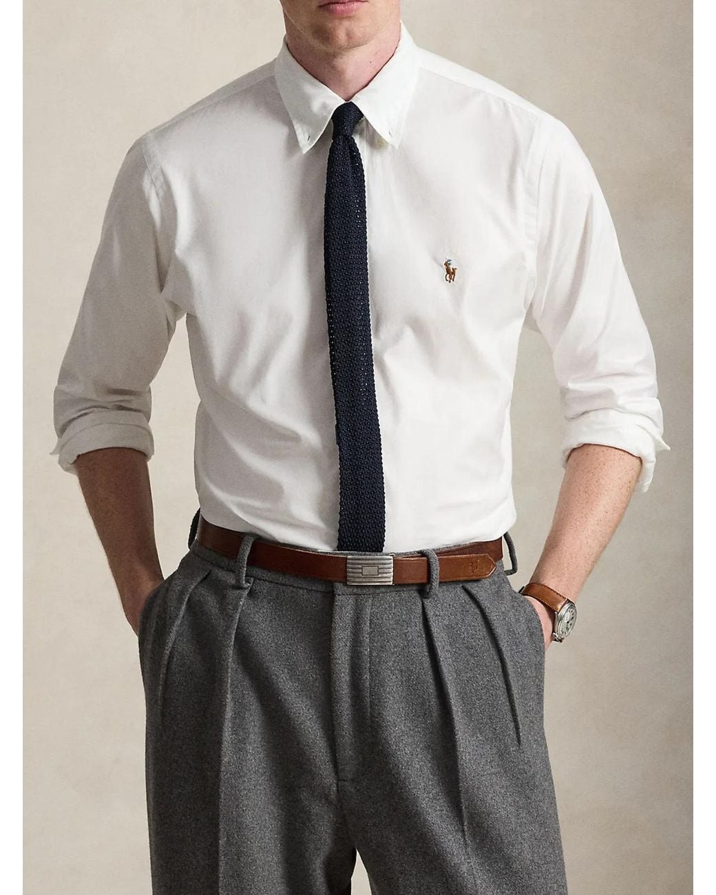 Polo Ralph Lauren White Crisp Woven Sport Shirt With Button-Down Front for men
