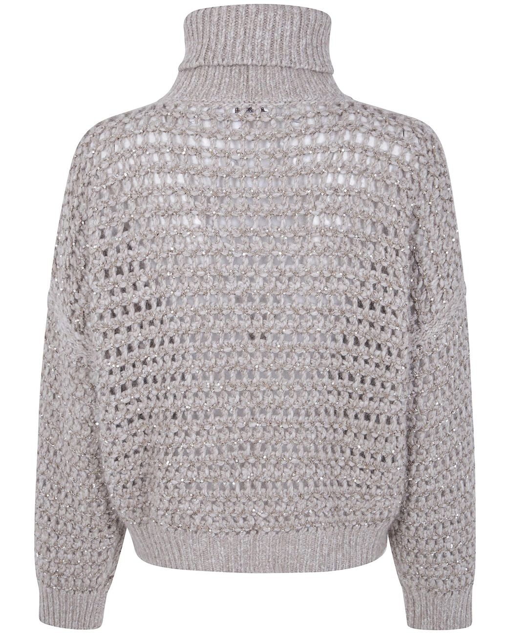 Brunello Cucinelli Gray Cashmere Cardigan With Central Pocket