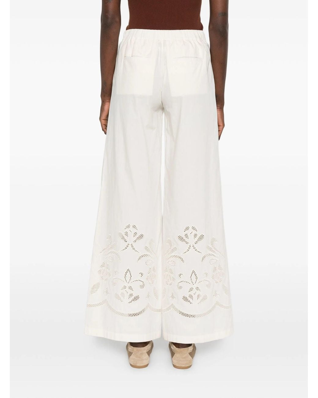Forte_forte White Avorio Lunamaris Embroidery Popline Shirt