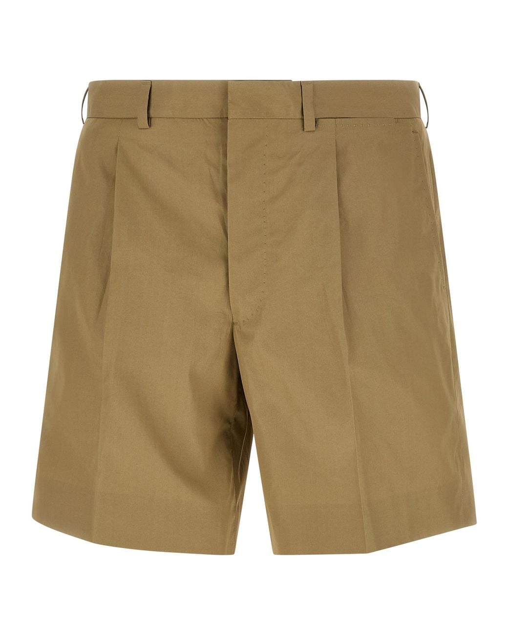 Prada Green Poplin Bermuda Shorts for men