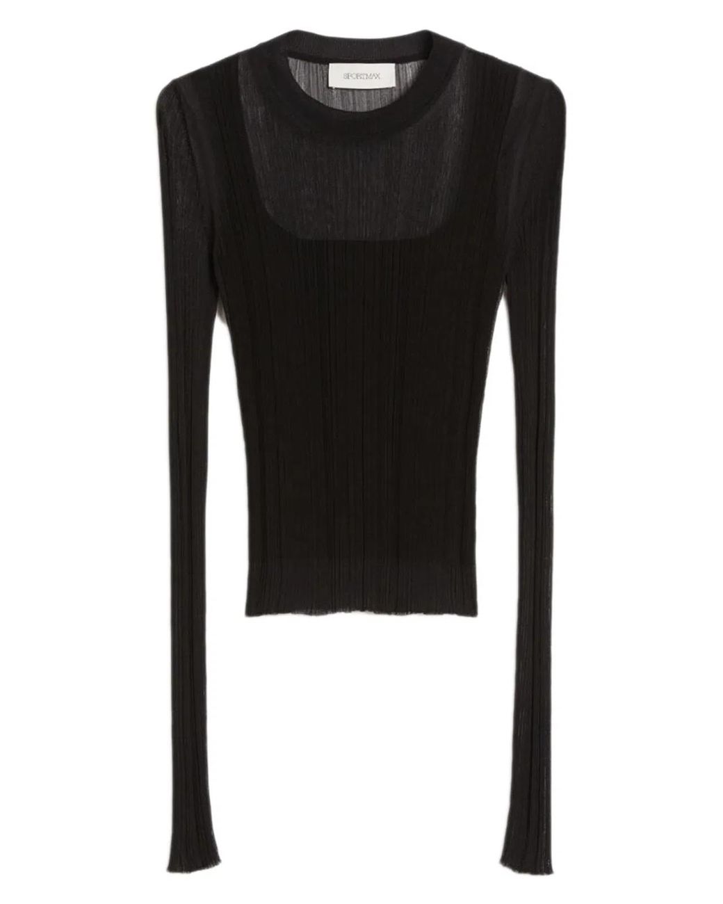 Max Mara Black Polyester Elastane Turtleneck Top