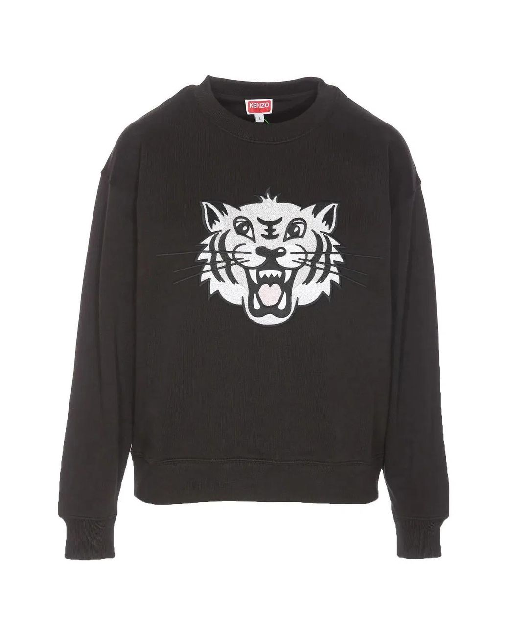 KENZO Black Happy Tiger Logo Sweatshirt