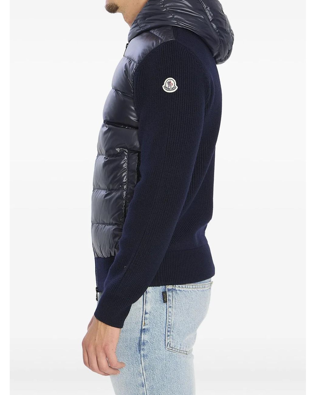 Moncler Blue Logo-Patch Padded Jacket for men
