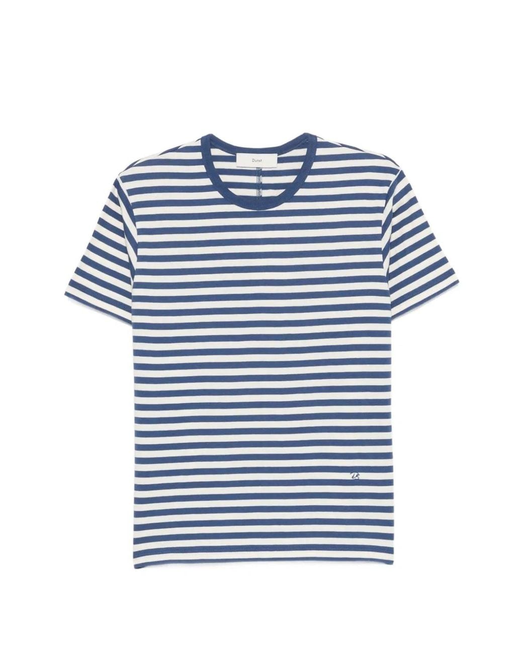 DUNST Blue Striped Cotton T-Shirt