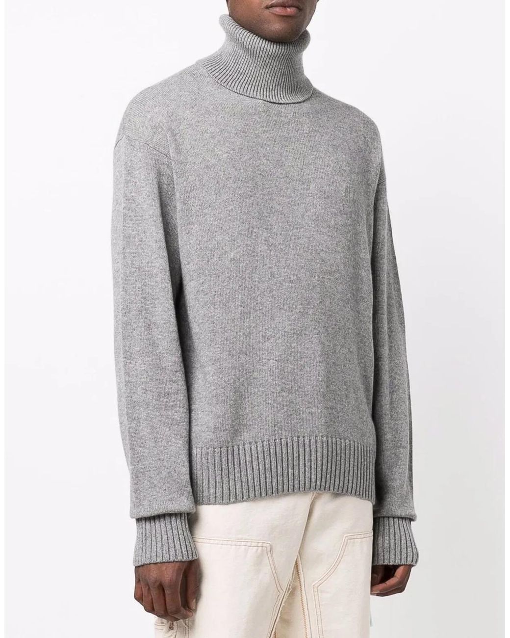 Off-White c/o Virgil Abloh Gray Basic Knit Turtleneck Sweater for men