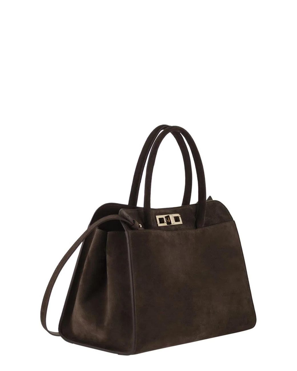 Fabiana Filippi Brown Genuine Suede Leather Tote Bag