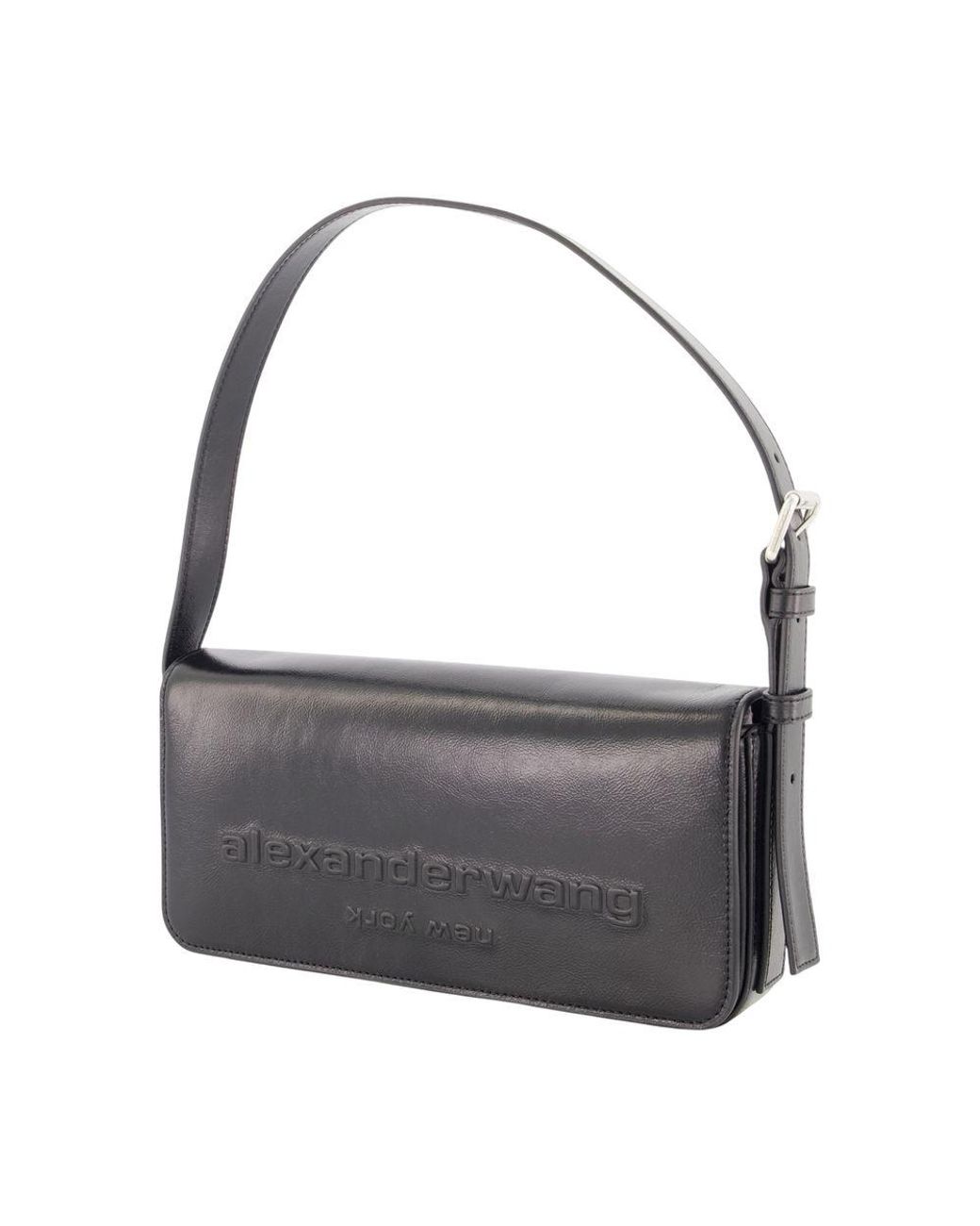 Alexander Wang Black Punch Flap Shoulder Bag