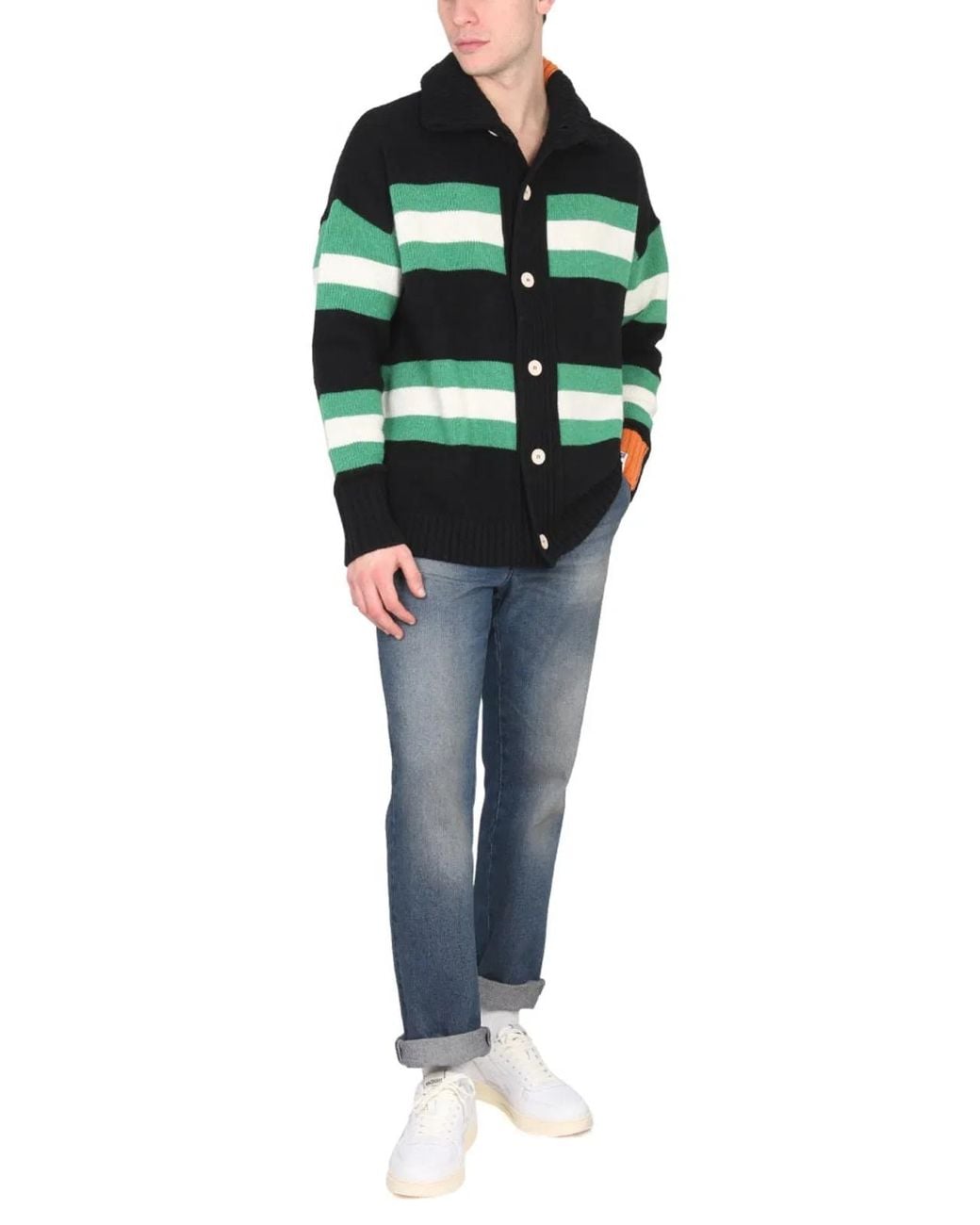 RIGHT FOR Green Turtleneck Cardigan