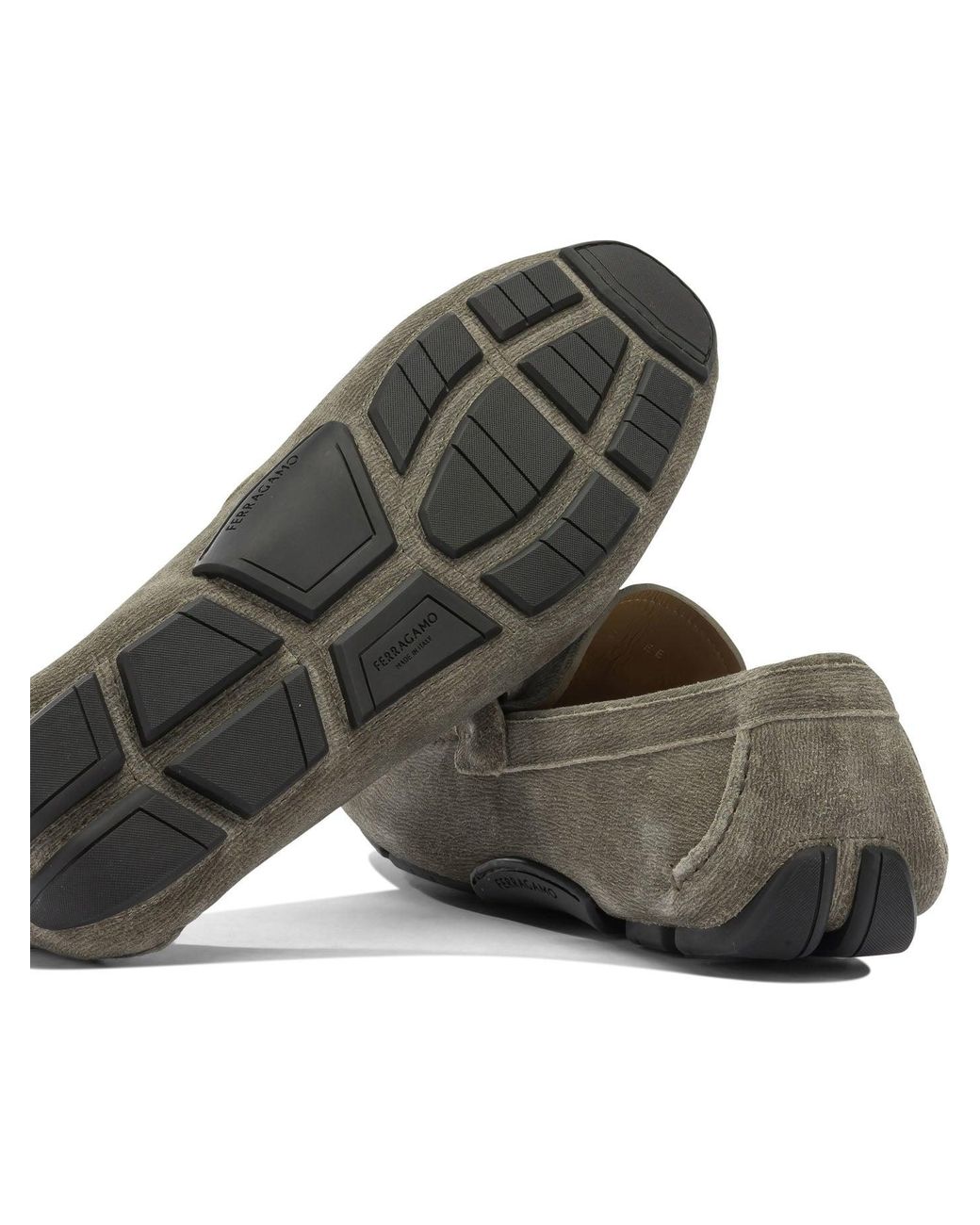 Ferragamo Gray "Driver" Loafers for men