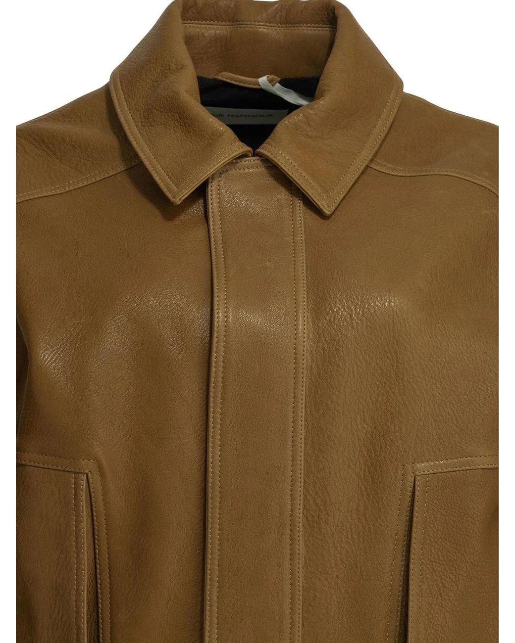 Nour Hammour Green "Dalma" Leather Jacket