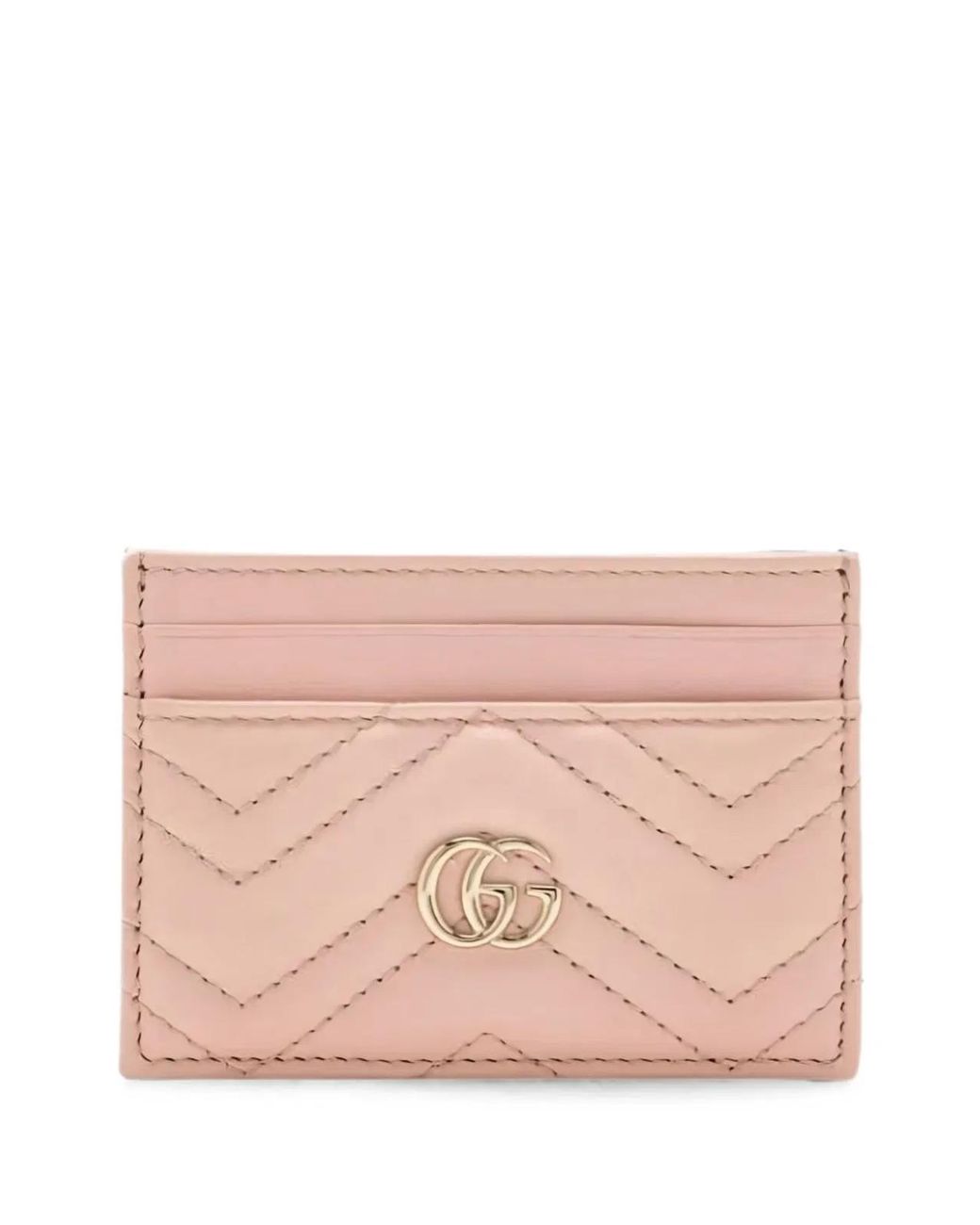Gucci Pink Quilted Leather Card Holder