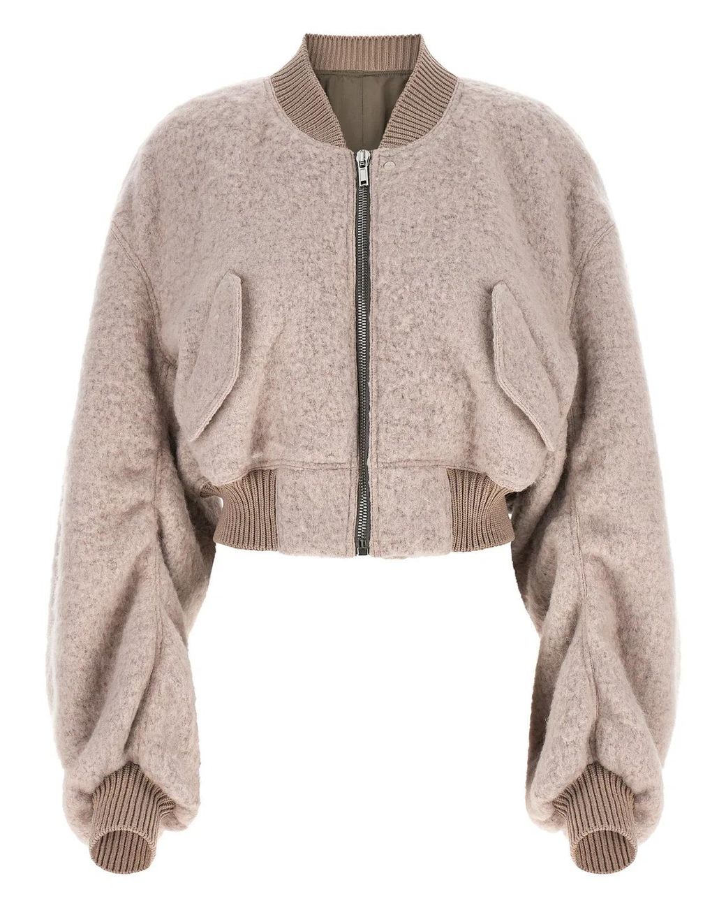 Rick Owens Natural 'Secchia Cropped Flight' Bomber Jacket