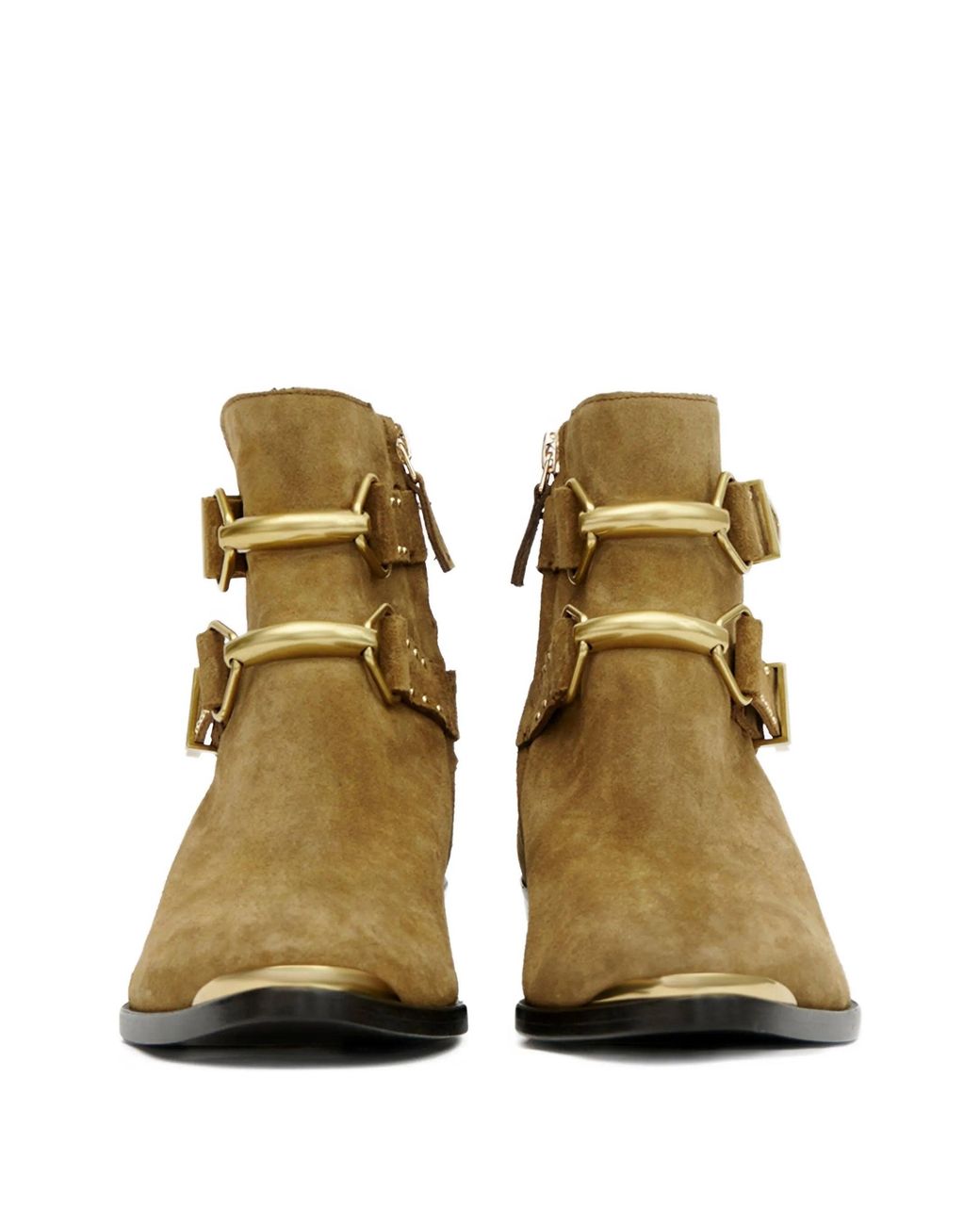 Isabel Marant Brown Taupe Cow Calf Leather Zalya