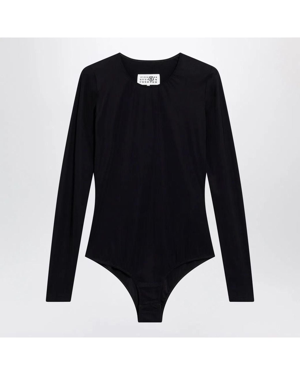 MM6 by Maison Margiela Black Lycra Jersey Bodysuit