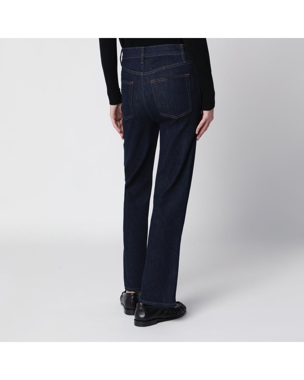 FRAME Blue Le Sleek Straight High-Rise Jeans