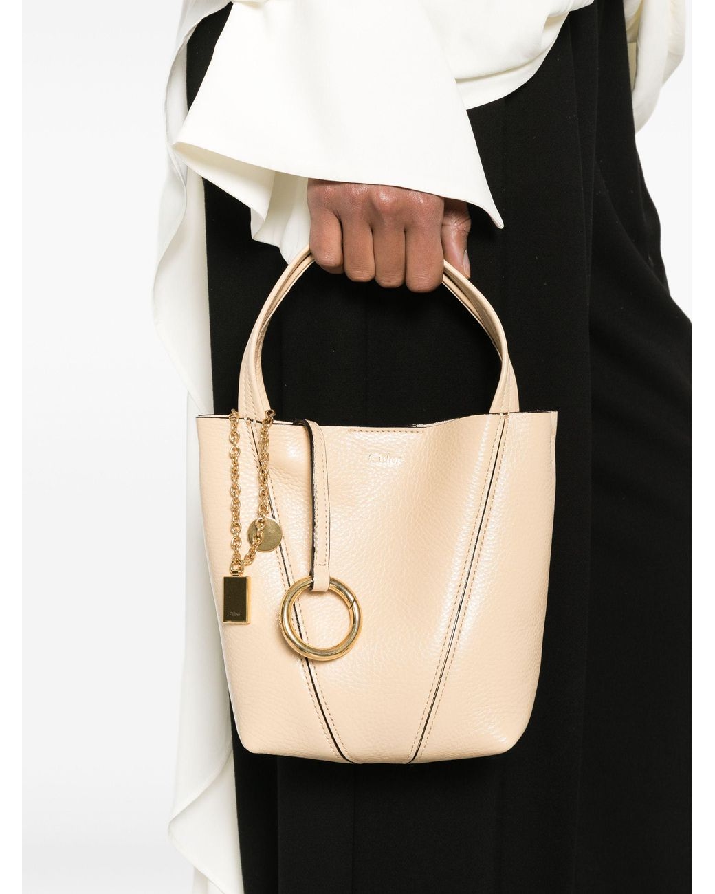 Chloé White Spin Shoulder Bag