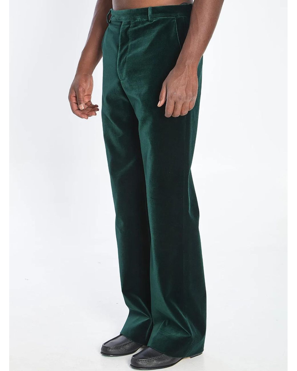 Gucci Green Velvet Trousers for men
