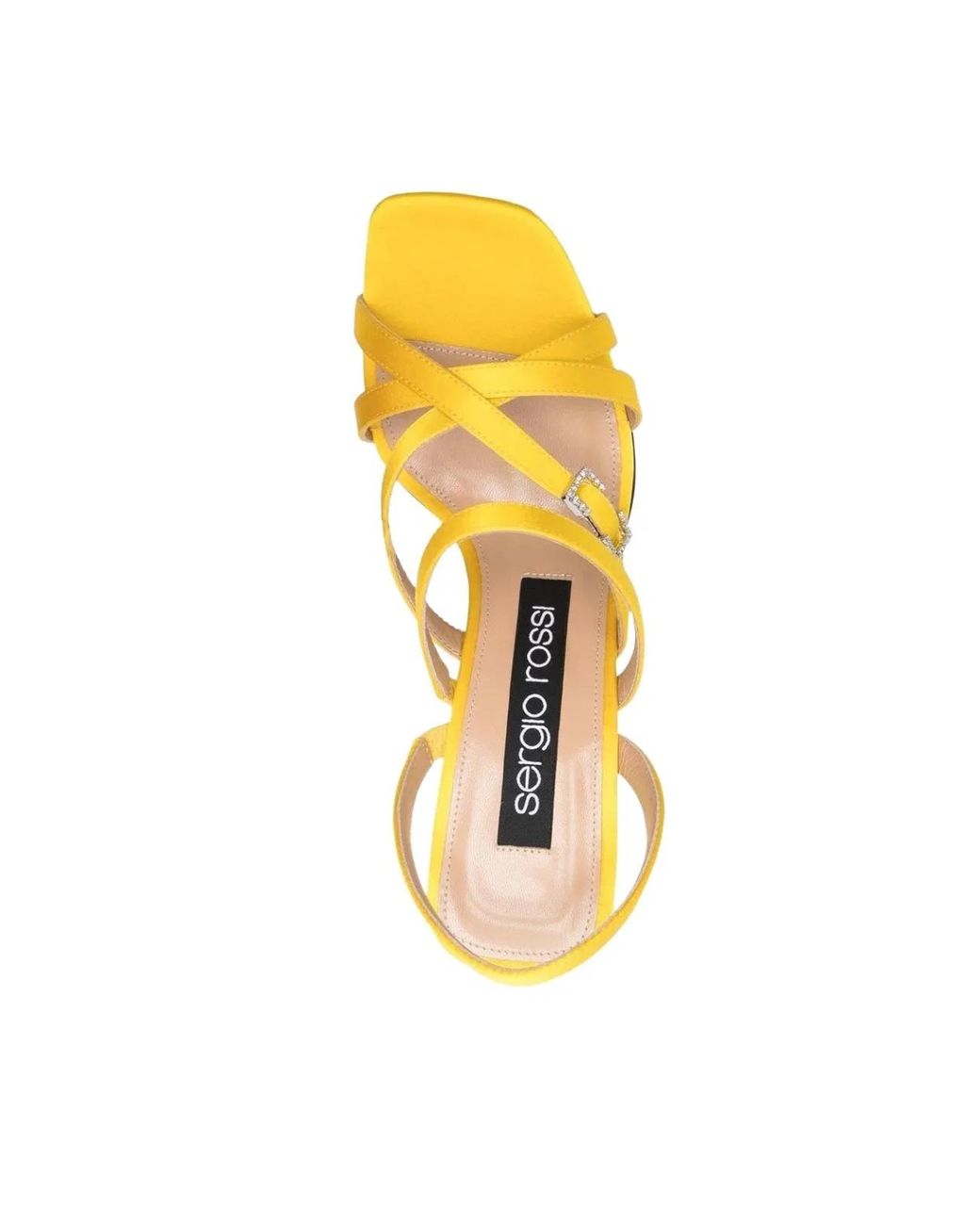 Sergio Rossi Metallic Crepe Satin Leather Heeled Sandal
