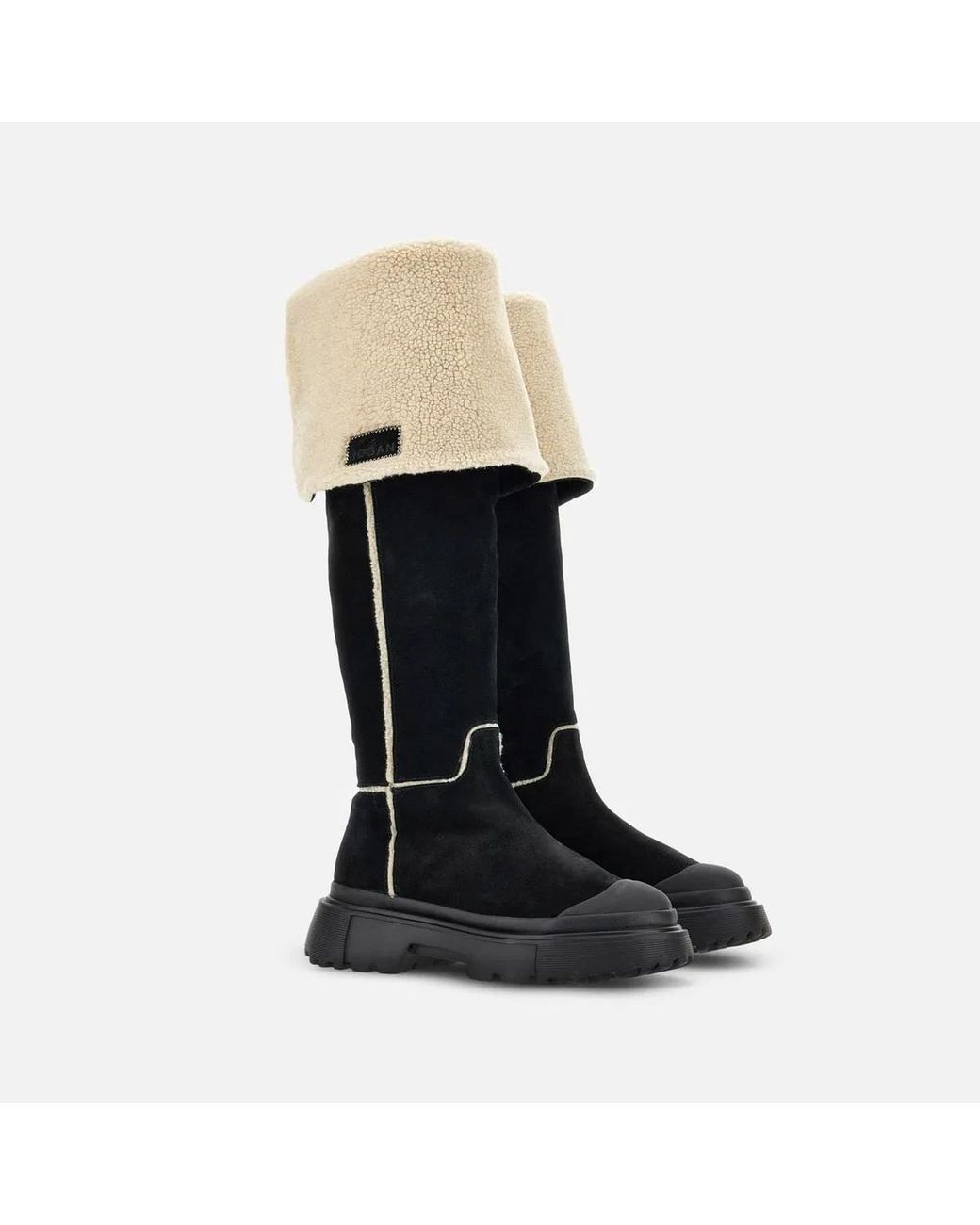 Hogan Black Chic Calfskin Ankle Boots For