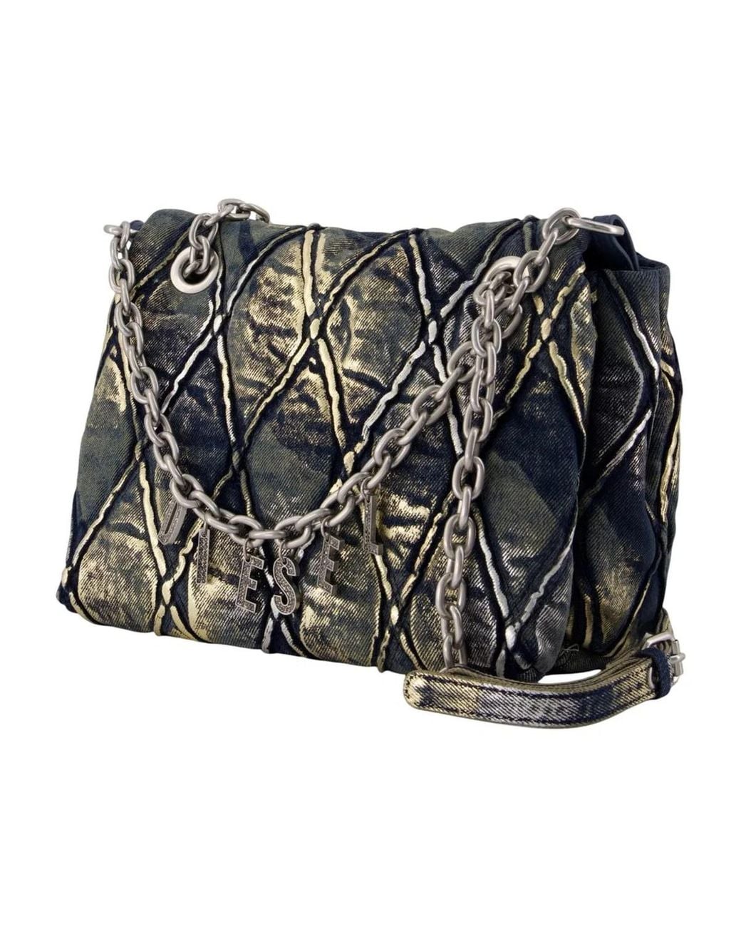 DIESEL Black Charm-D Medium Shoulder Bag