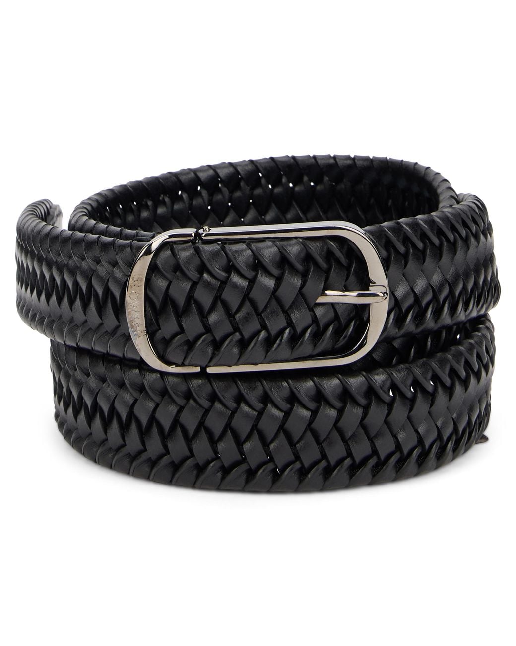 Slowear Black Woven Leather Belt for men