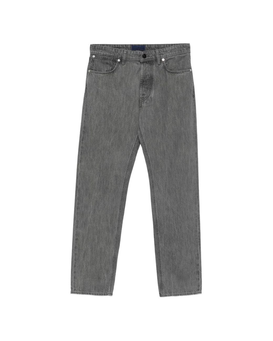 Stone Island Gray Straight-Leg Five-Pocket Cotton Jeans for men