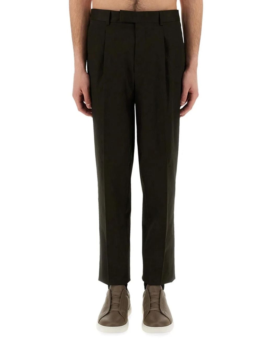 Zegna Black Pants With Pleat for men