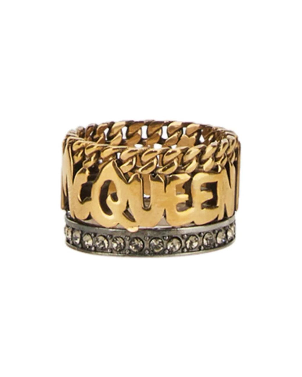 McQueen Metallic Graffiti Ring