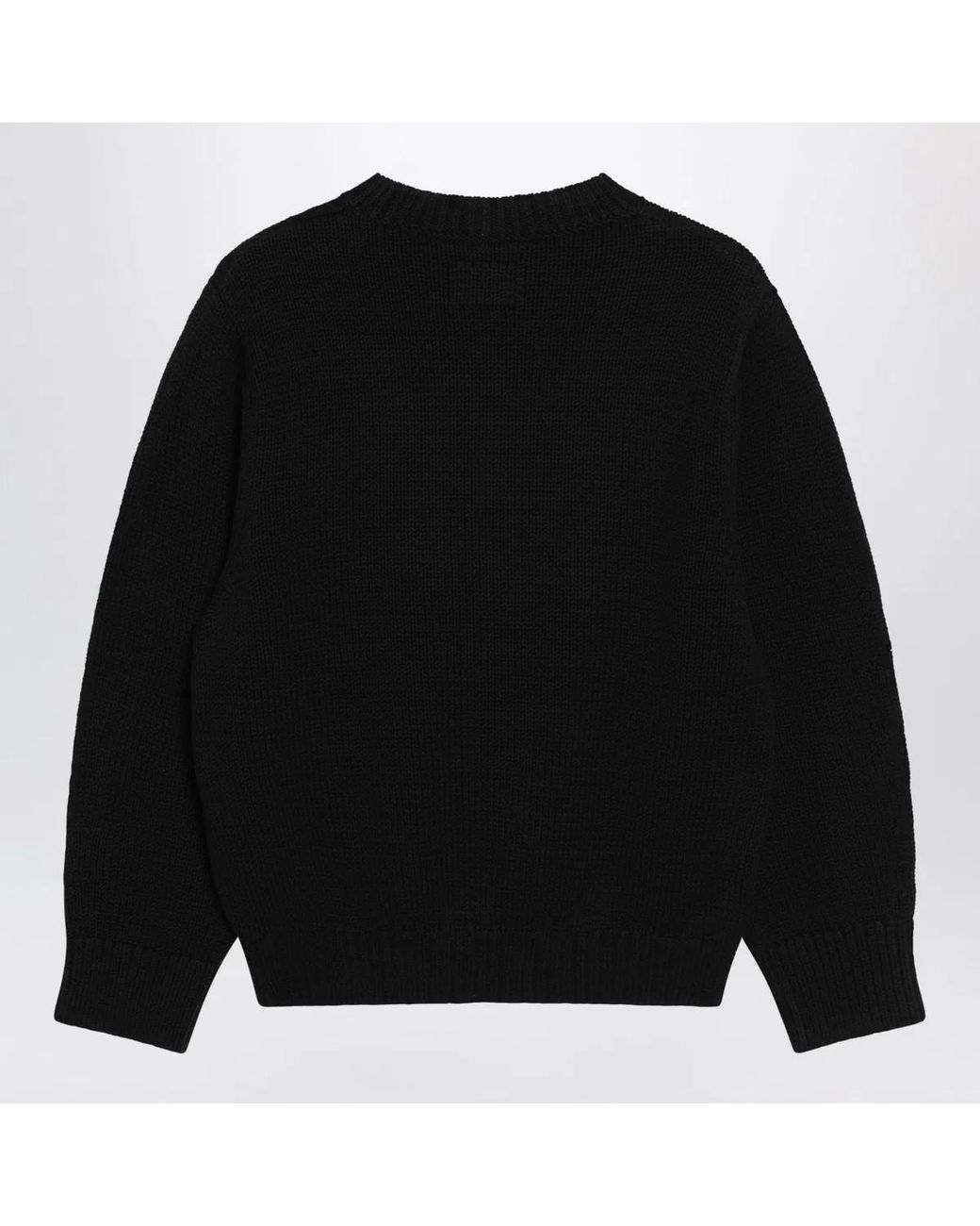Totême Black Oversized Crewneck Sweater