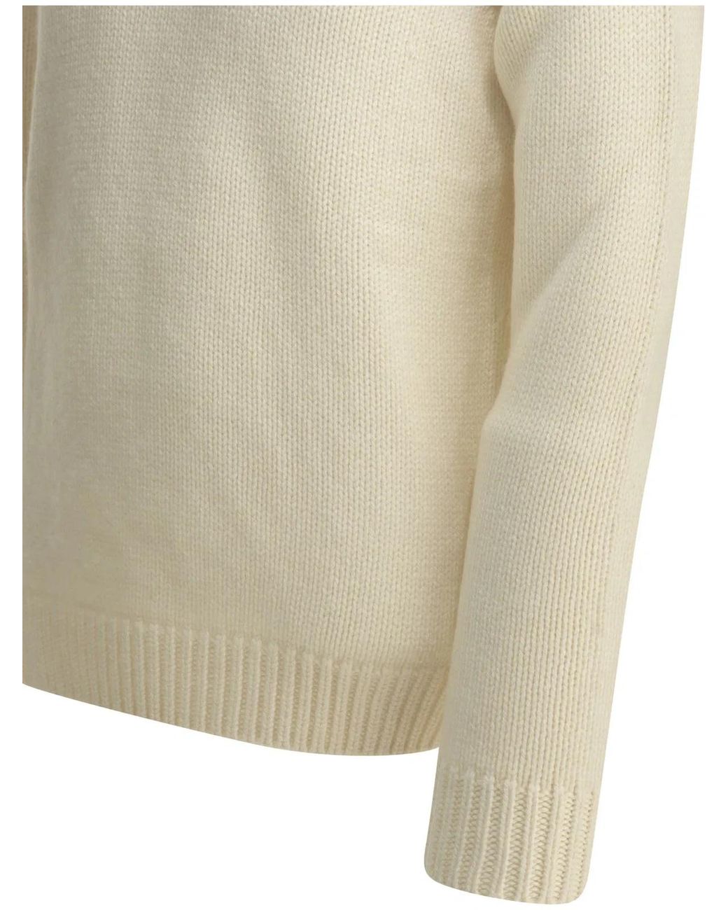 Altum White Cashmere Turtleneck Sweater for men