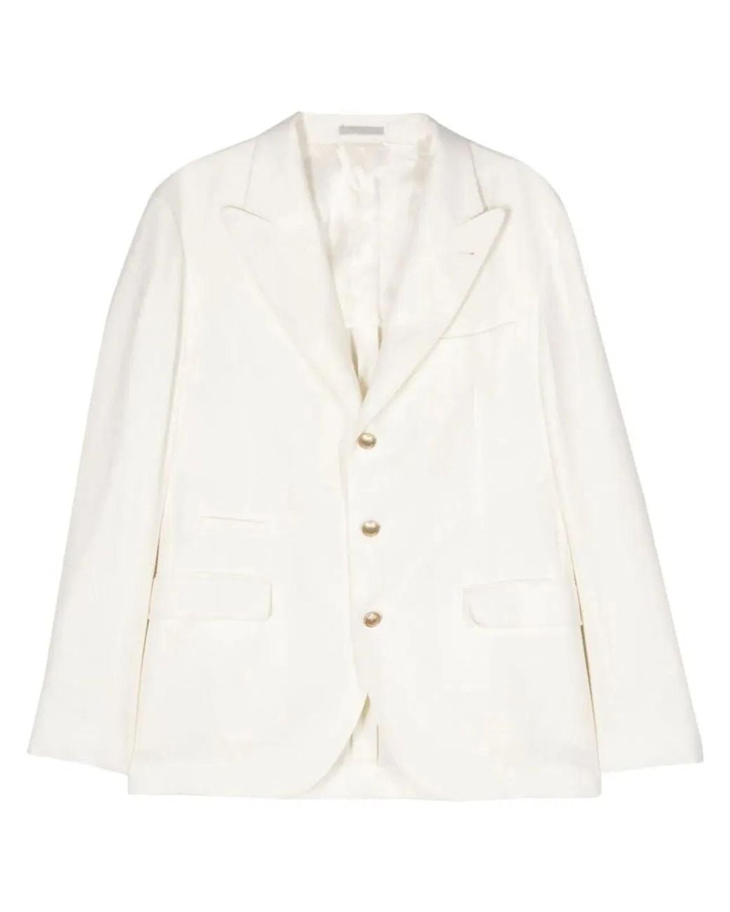 Brunello Cucinelli White Suit Type Jacket for men