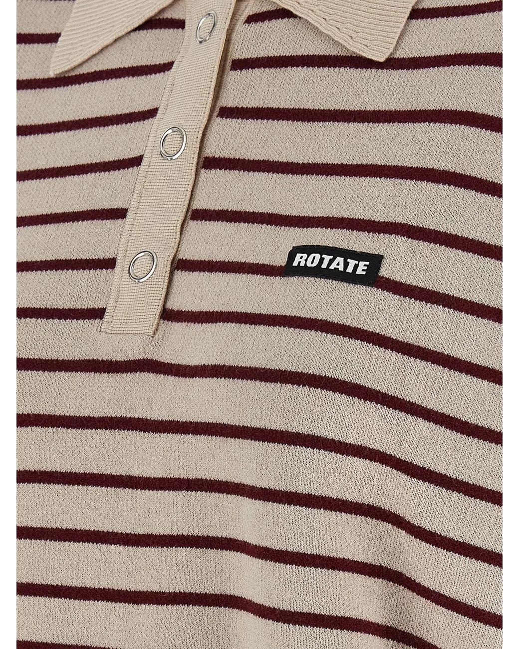 ROTATE BIRGER CHRISTENSEN Gray Rotate Birger Christensen 'Slinky Knit' Polo Shirt