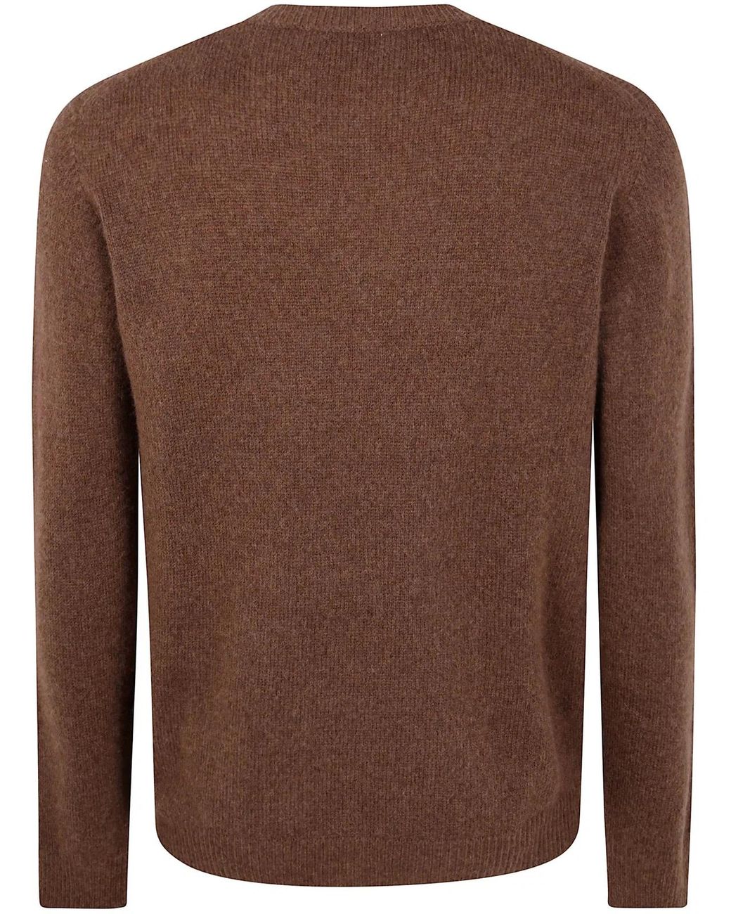 Nuur Brown Long Sleeves Swg Round Neck Sweater for men