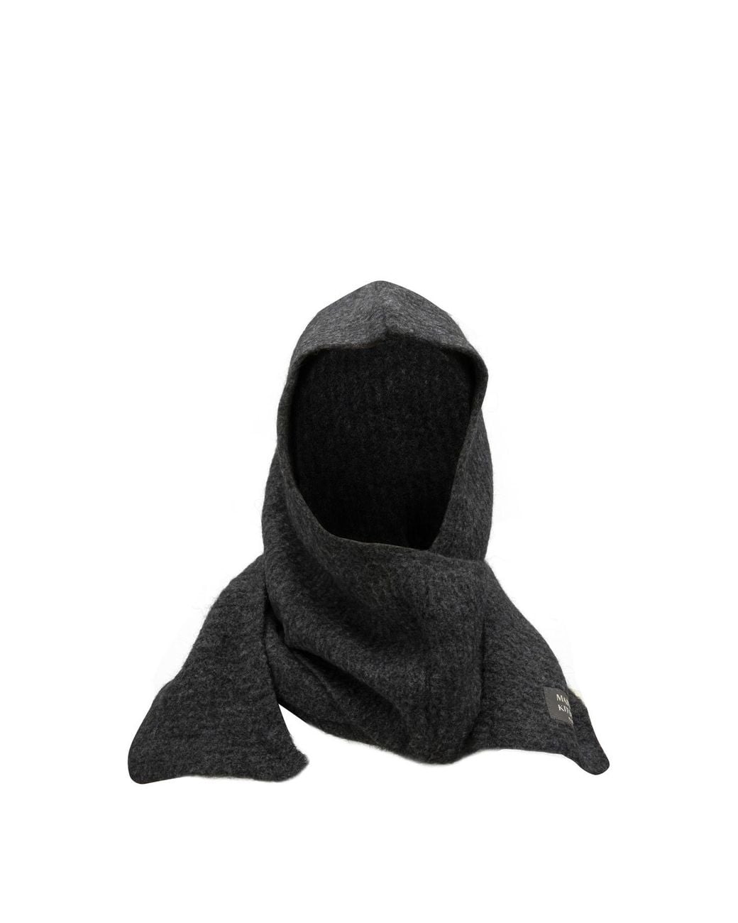 Maison Kitsuné Black Maison Kitsuné Hooded Scarf With Logo
