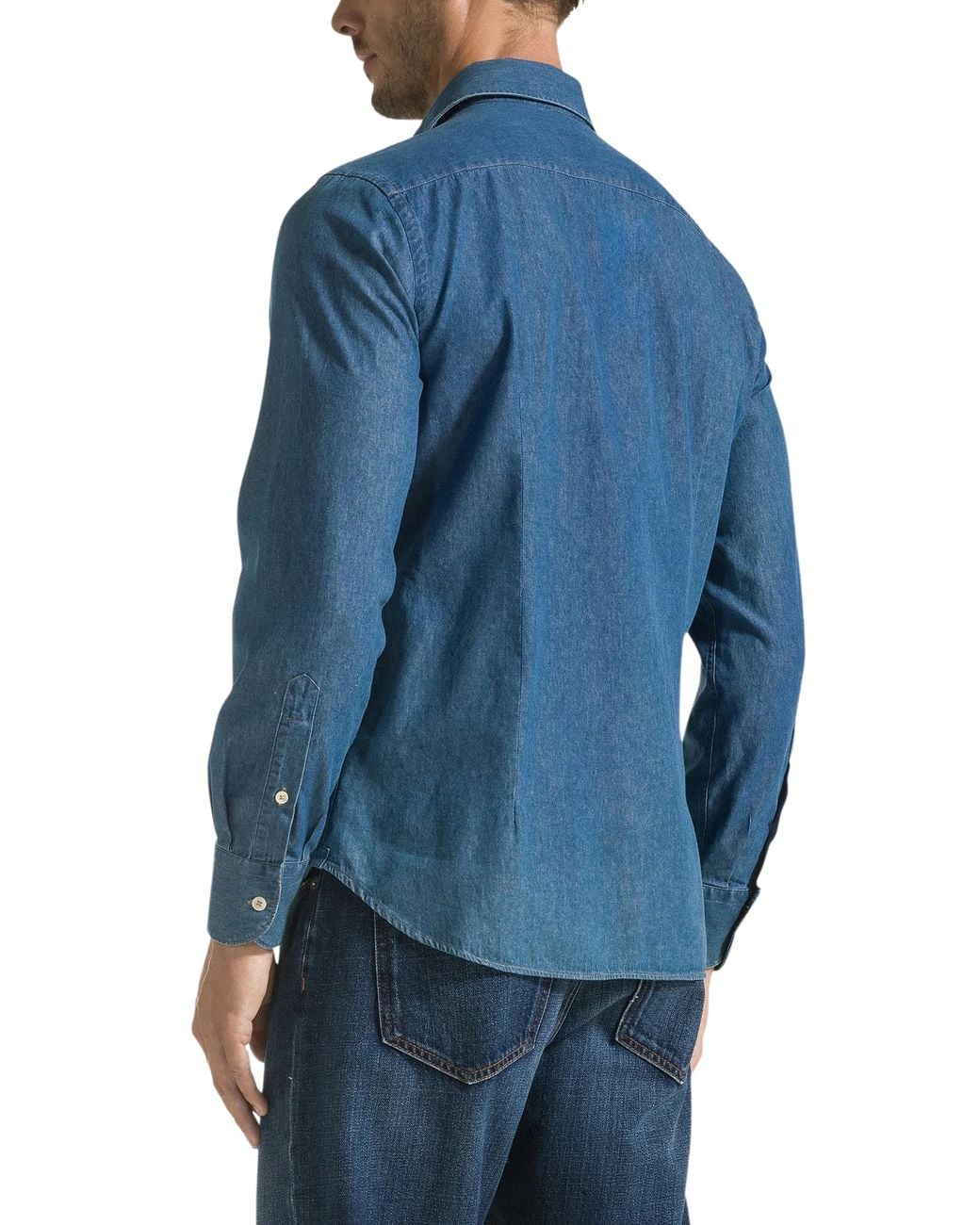 SEVENTY VENEZIA Blue Lightweight Denim Shirt for men
