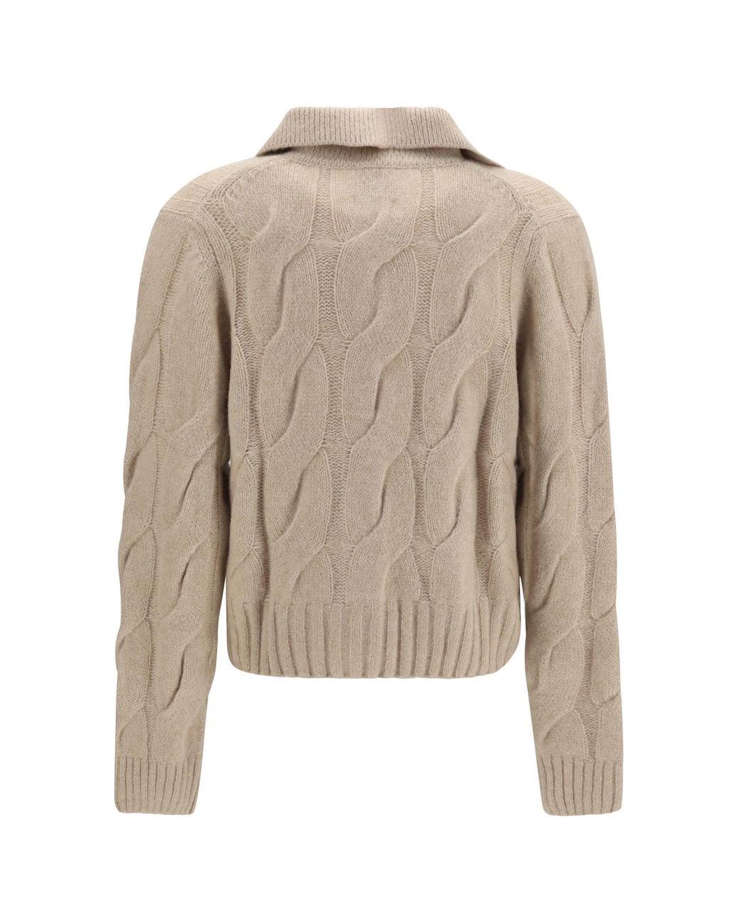 Allude Natural Cashmere And Silk Sweater With Buttons Kashmir/Capra Hircus