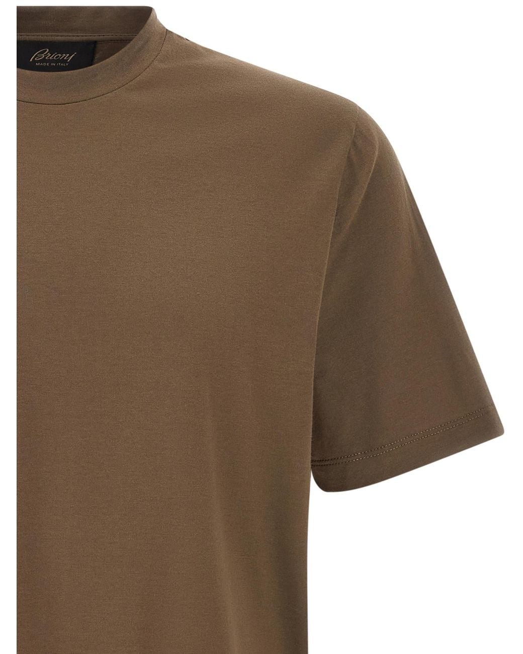 Brioni Brown Cotton T-Shirt for men