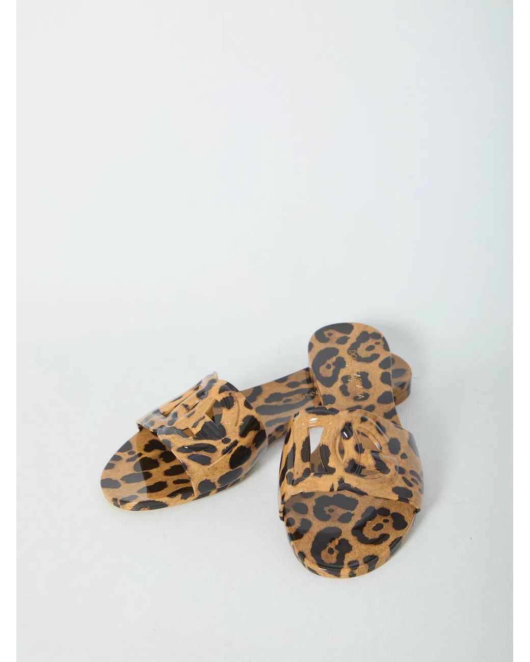 Dolce & Gabbana White Dolce & Gabbana Dg Logo Flat Sandals