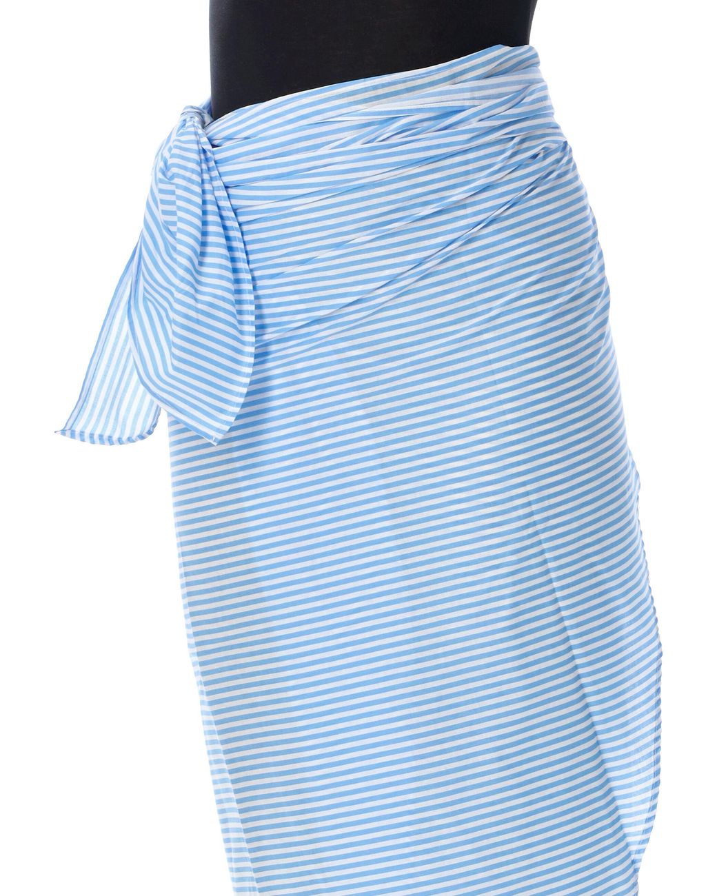 Frankie Shop Blue Thira Striped Wrap Skirt