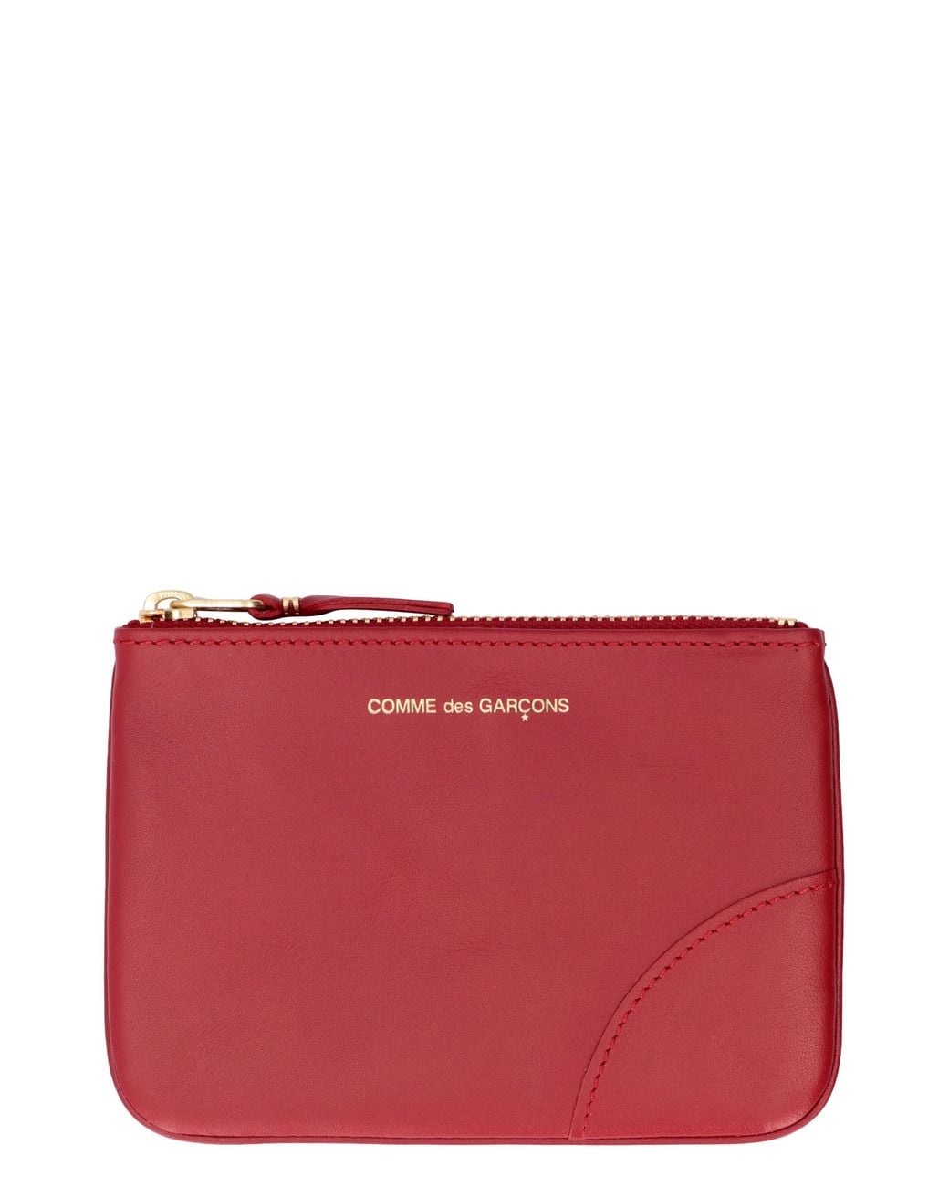 Comme des Garçons Red Small Leather Flat Pouch