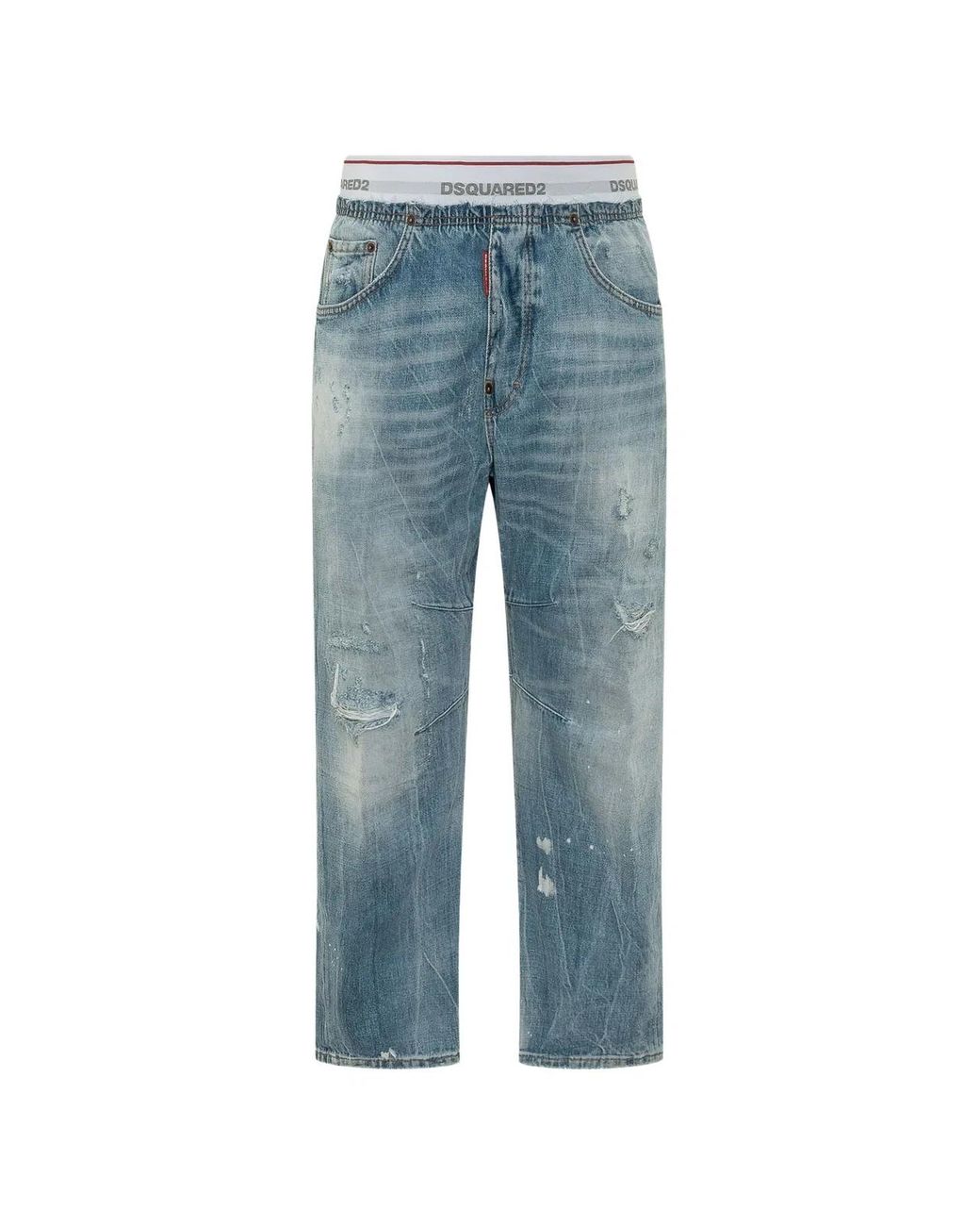 DSquared² Blue Cotton 5 Pockets Pants for men